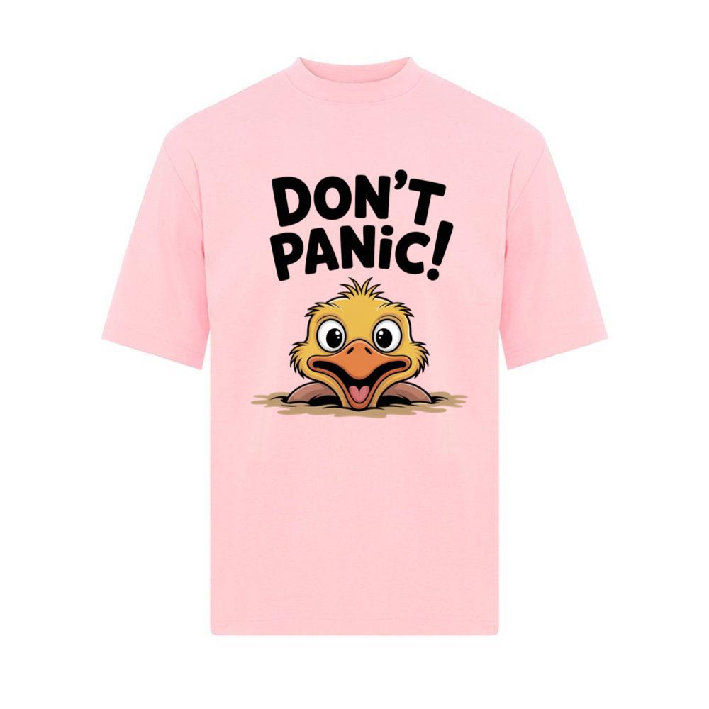 Don’t Panic Surprised Duck Cartoon Artwork T-Shirt