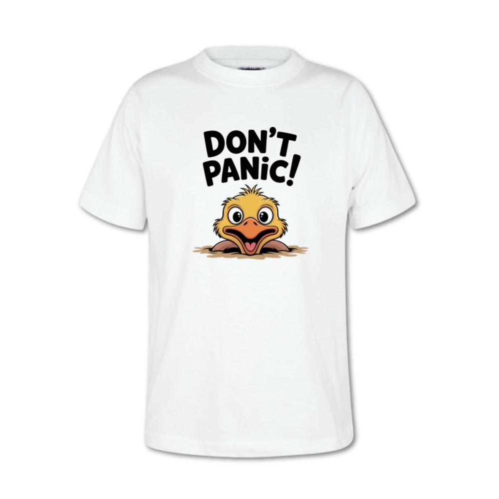 Don’t Panic Surprised Duck Cartoon Artwork T-Shirts