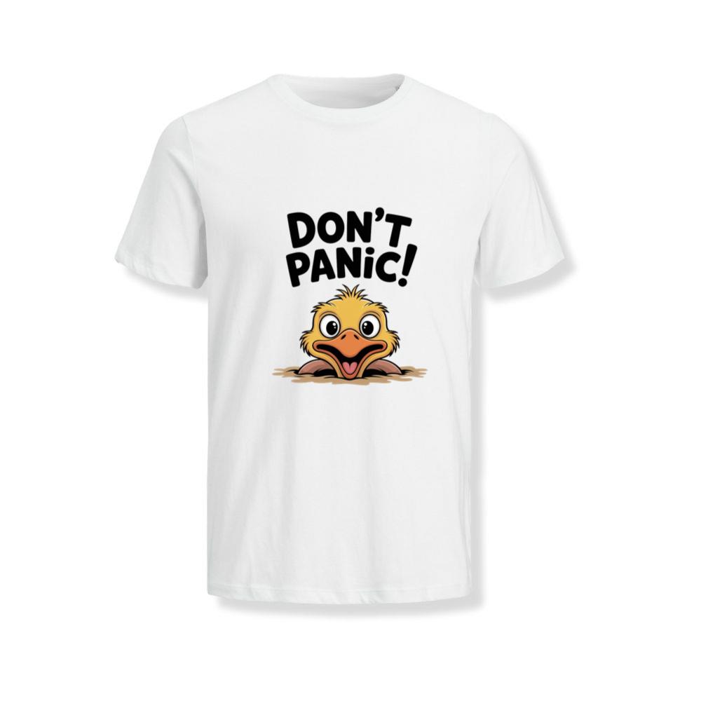 Don’t Panic Surprised Duck Cartoon Artwork T-Shirts