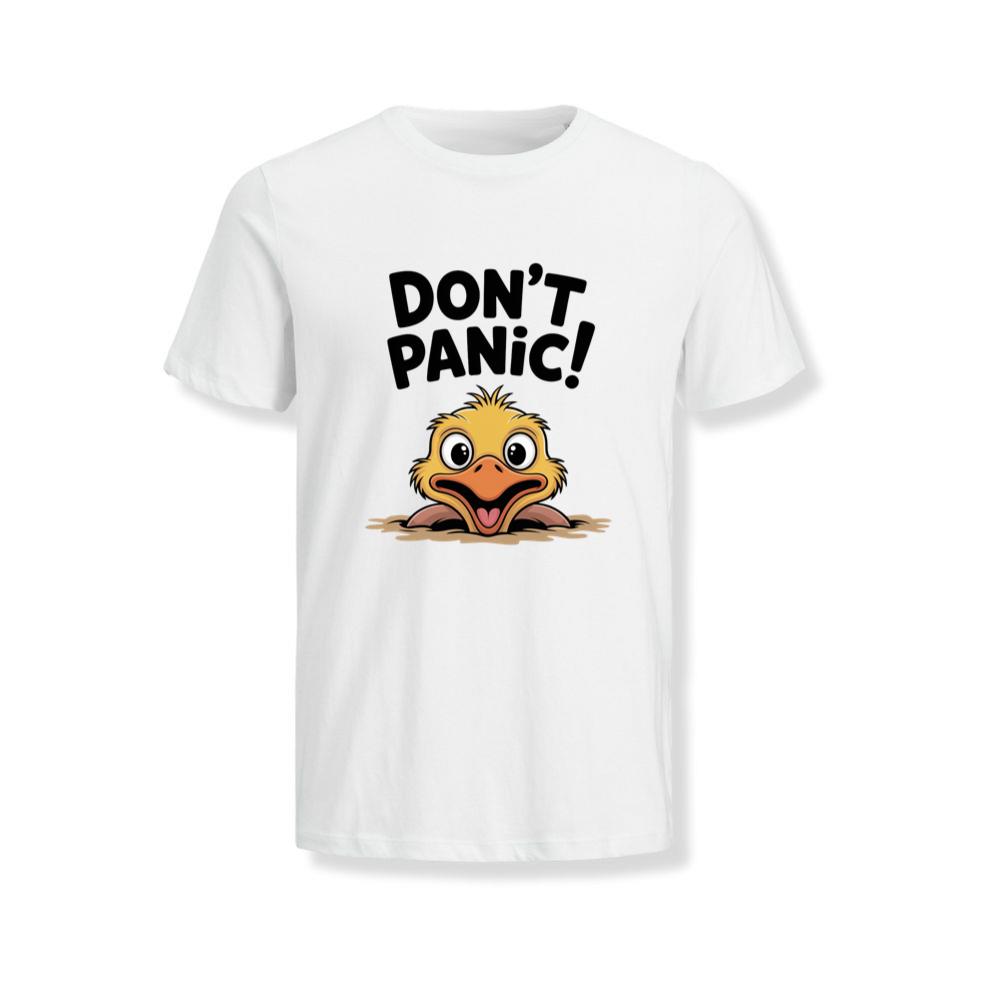 Don’t Panic Surprised Duck Cartoon Artwork T-Shirts