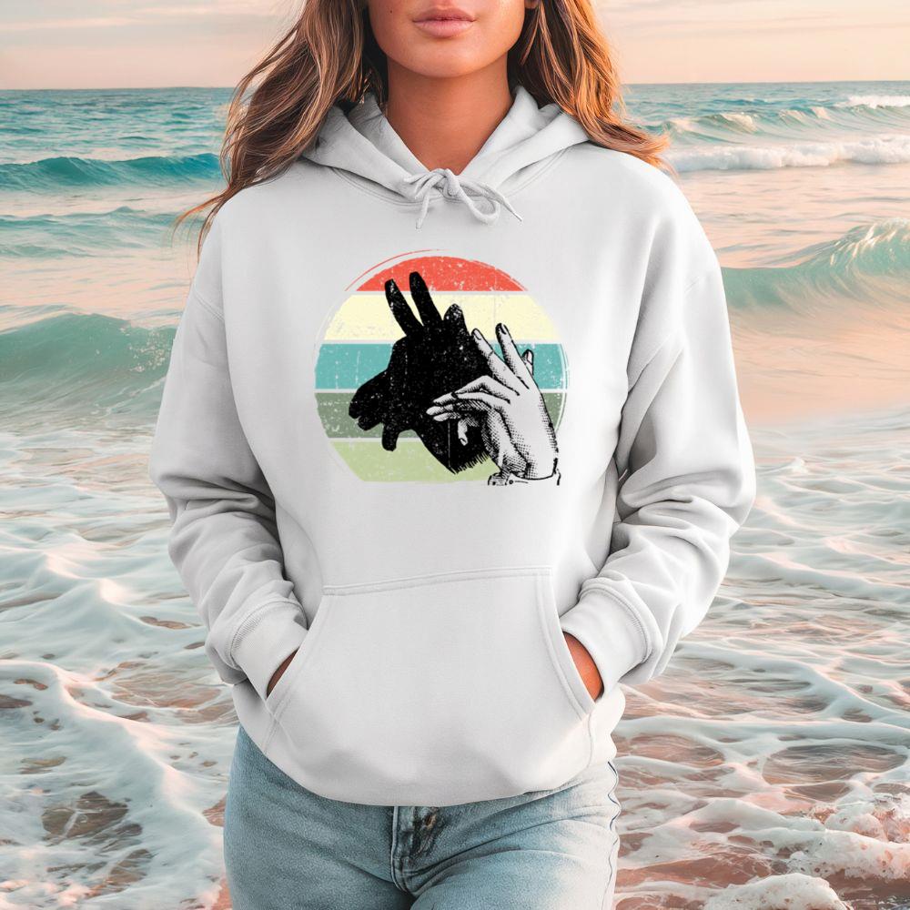 Donkey Shadow Art Animal Rescue Farm Animal Lover Design Hoodie