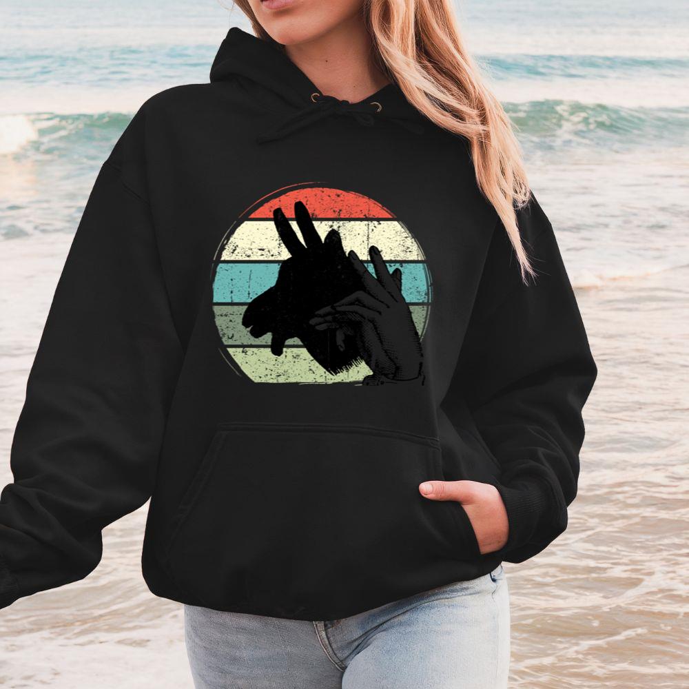 Donkey Shadow Art Animal Rescue Farm Animal Lover Design Hoodie