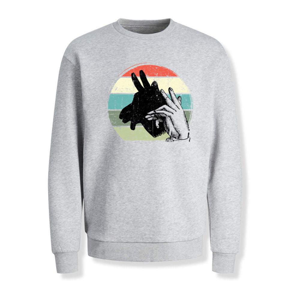 Donkey Shadow Art Animal Rescue Farm Animal Lover Design Sweatshirt