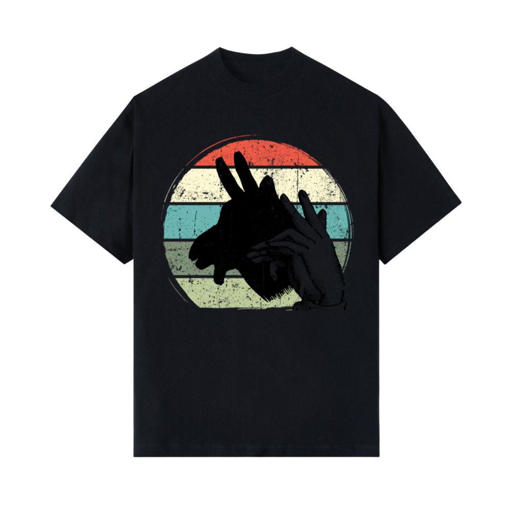 Donkey Shadow Art Animal Rescue Farm Animal Lover Design T-Shirt