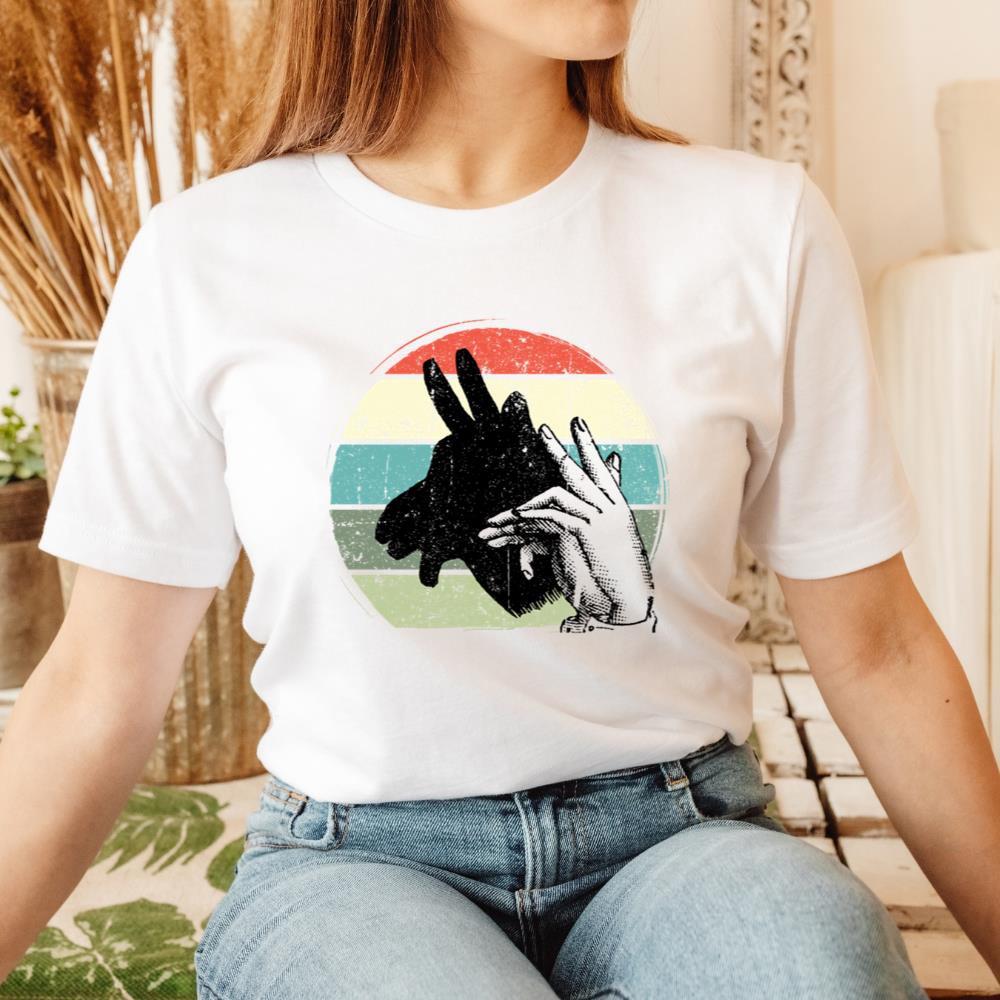Donkey Shadow Art Animal Rescue Farm Animal Lover Design T-Shirt