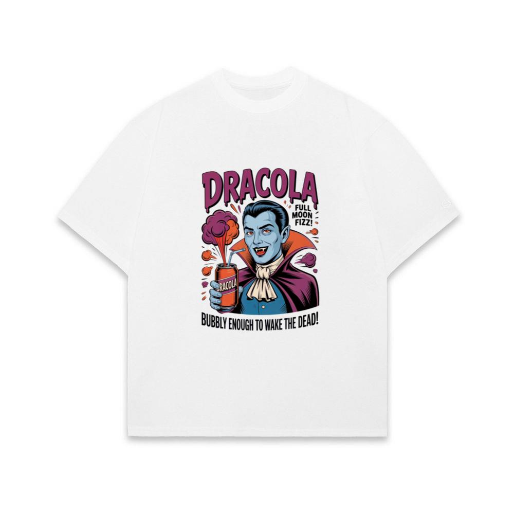 Dracula Retro Vampire Funny Drink Poster Style T-Shirt