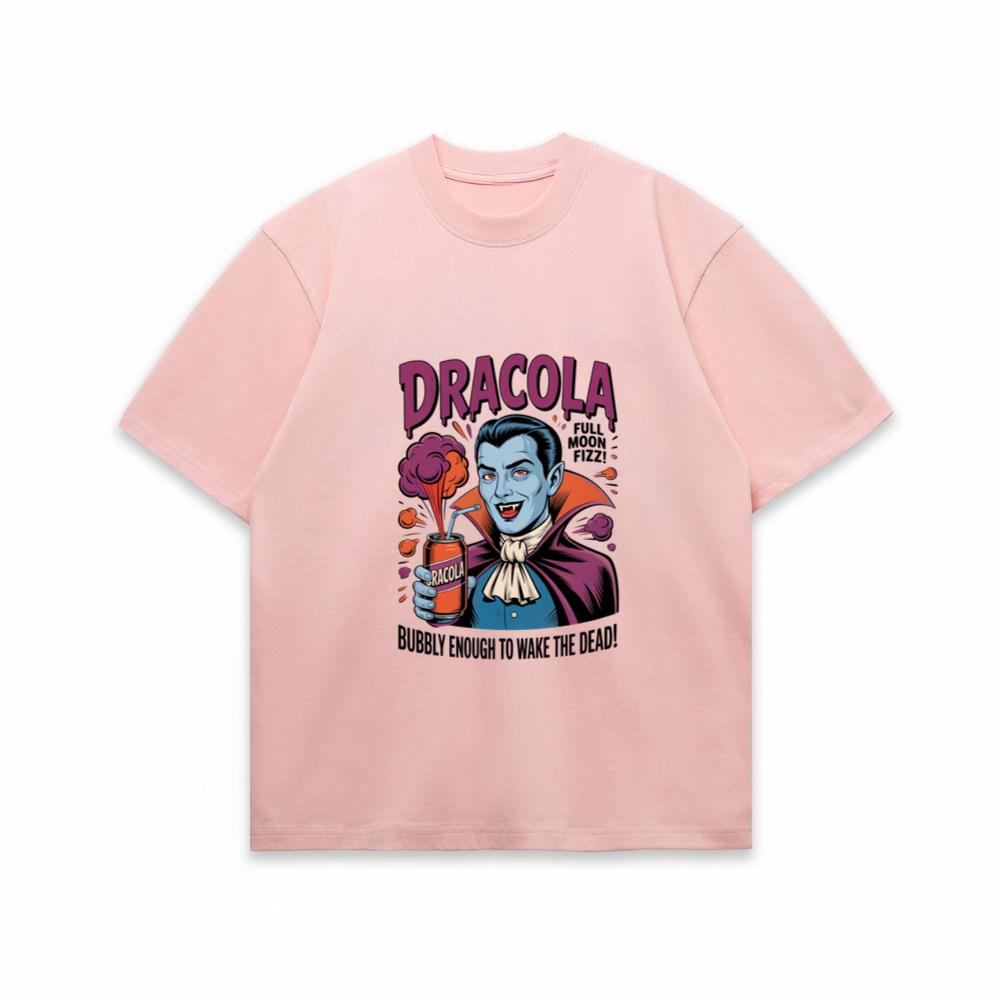 Dracula Retro Vampire Funny Drink Poster Style T-Shirt