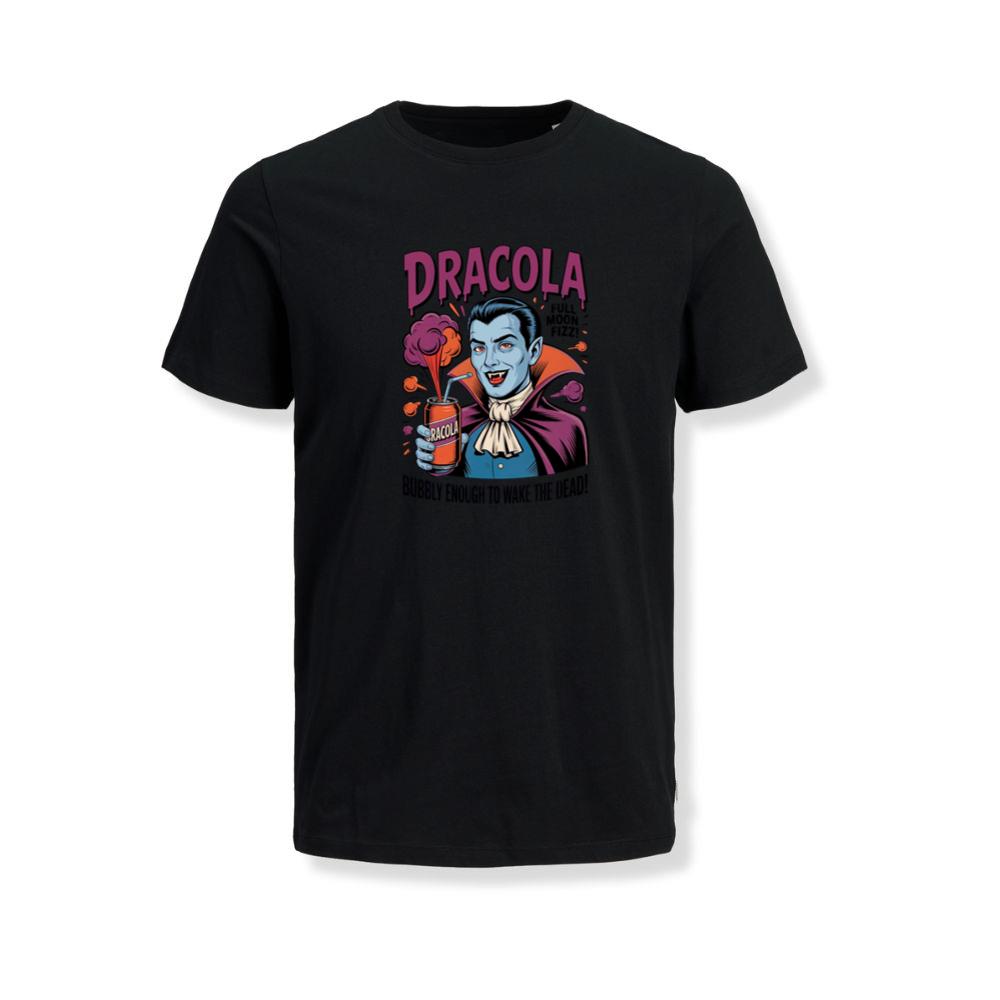 Dracula Retro Vampire Funny Drink Poster Style T-Shirt