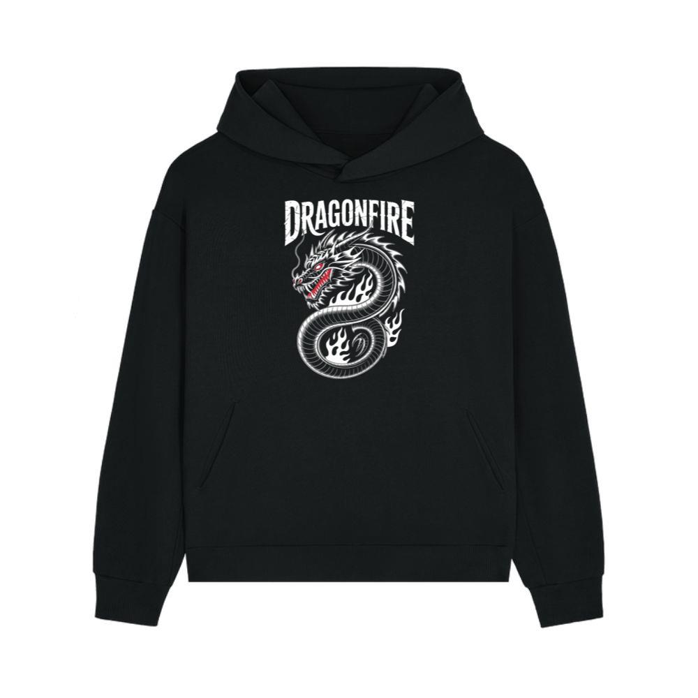 Dragonfire Legendary Chinese Dragon with Flames Graphic Design Hoodie