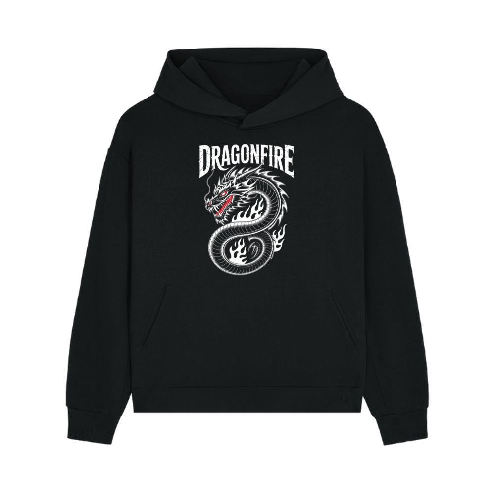 Dragonfire Legendary Chinese Dragon with Flames Graphic Design Hoodie