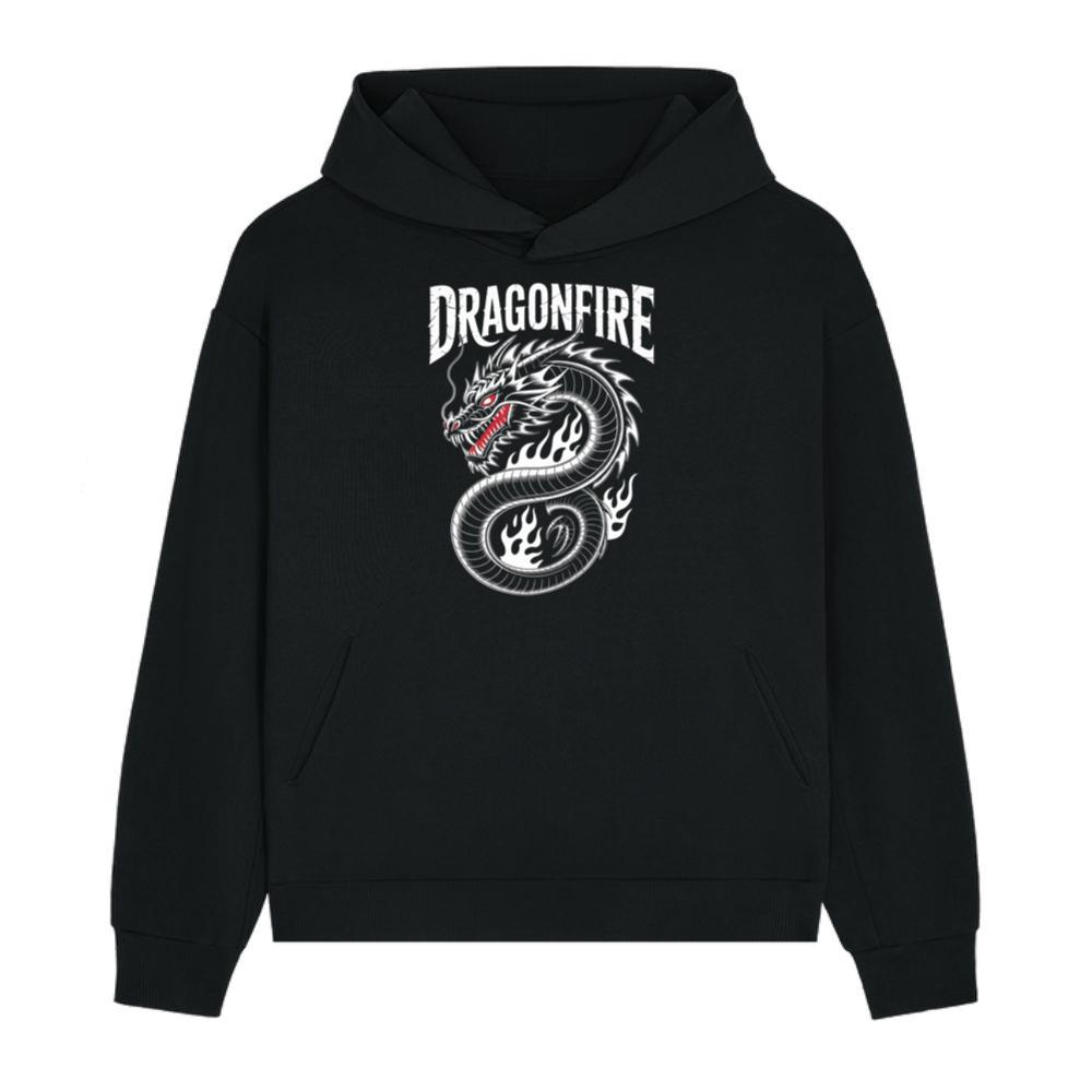 Dragonfire Legendary Chinese Dragon with Flames Graphic Design Hoodie