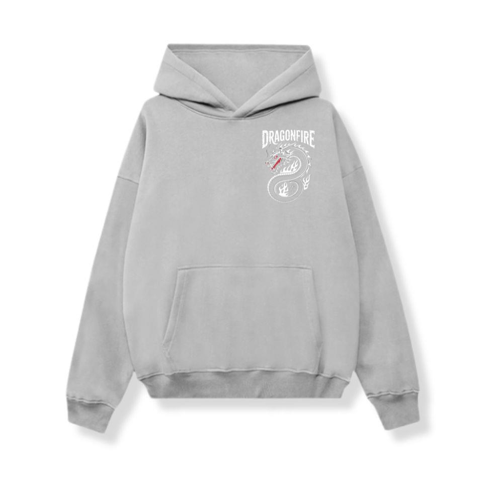 Dragonfire Legendary Chinese Dragon with Flames Graphic Design Hoodie