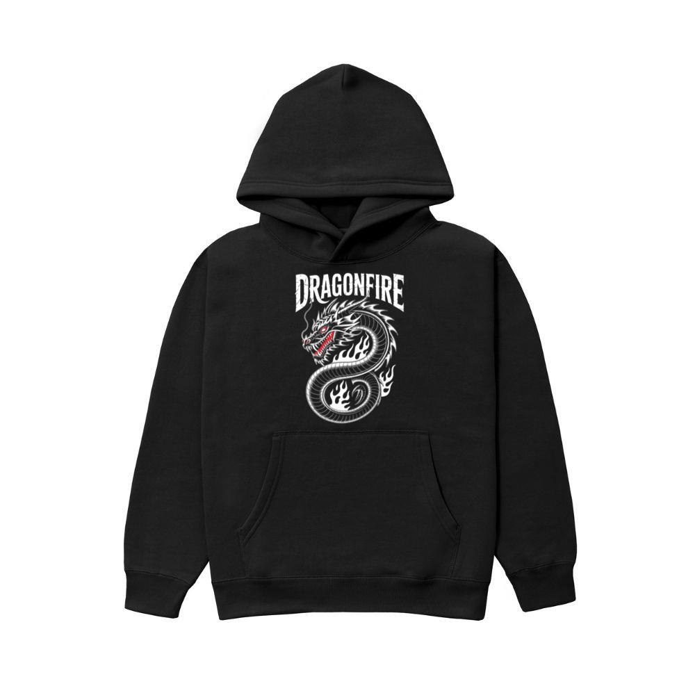 Dragonfire Legendary Chinese Dragon with Flames Graphic Design Hoodie