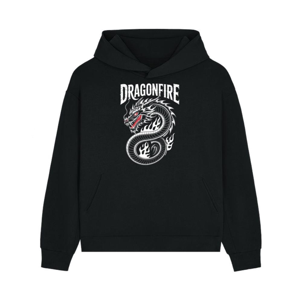 Dragonfire Legendary Chinese Dragon with Flames Graphic Design Hoodies