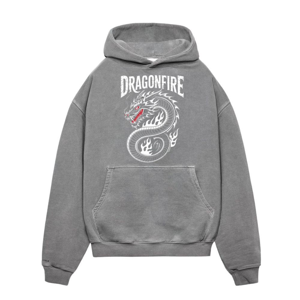 Dragonfire Legendary Chinese Dragon with Flames Graphic Design Hoodies