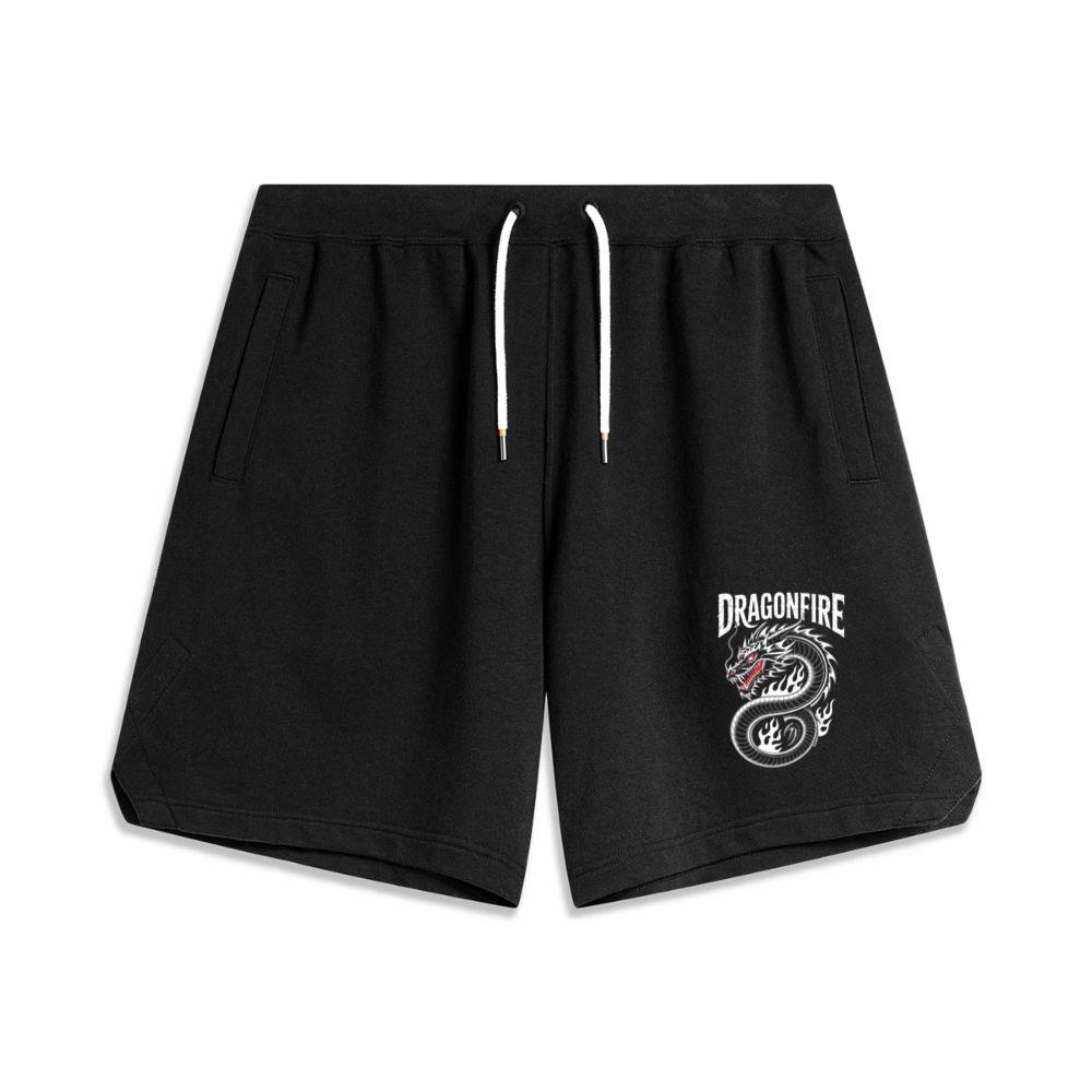Dragonfire Legendary Chinese Dragon with Flames Graphic Design Men's Basketball Shorts