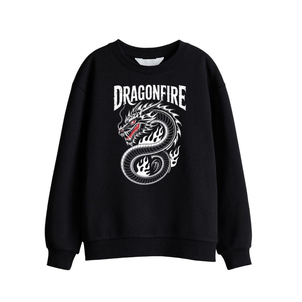 Dragonfire Legendary Chinese Dragon with Flames Graphic Design Sweatshirts