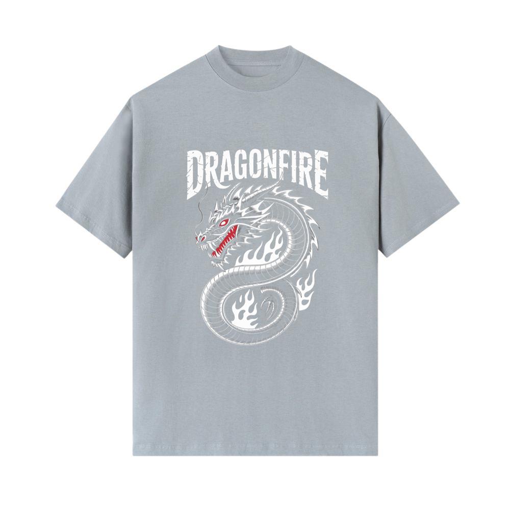 Dragonfire Legendary Chinese Dragon with Flames Graphic Design T-Shirt