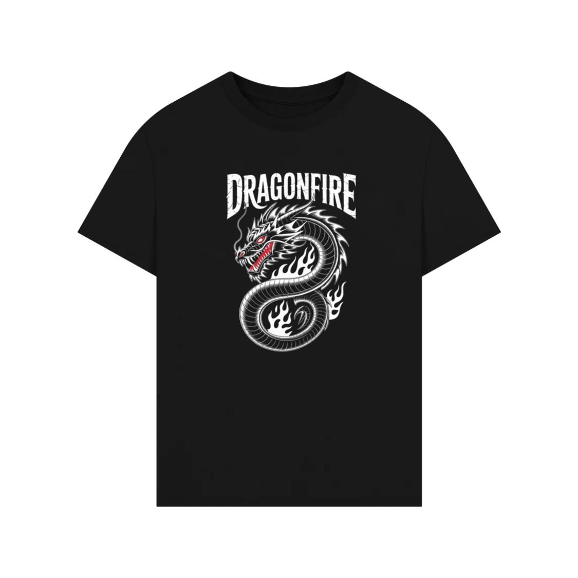 Dragonfire Legendary Chinese Dragon with Flames Graphic Design T-Shirt