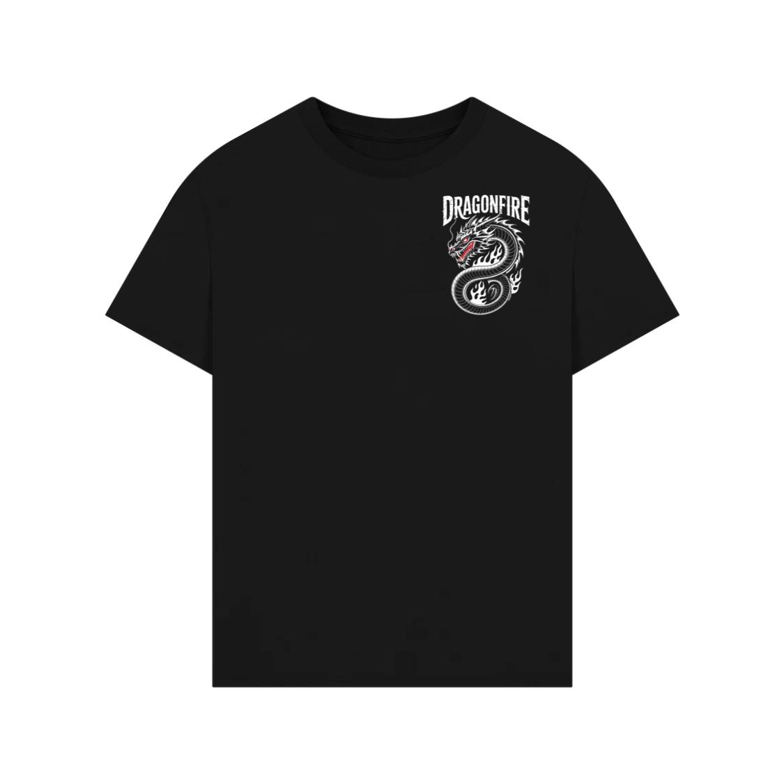 Dragonfire Legendary Chinese Dragon with Flames Graphic Design T-Shirt