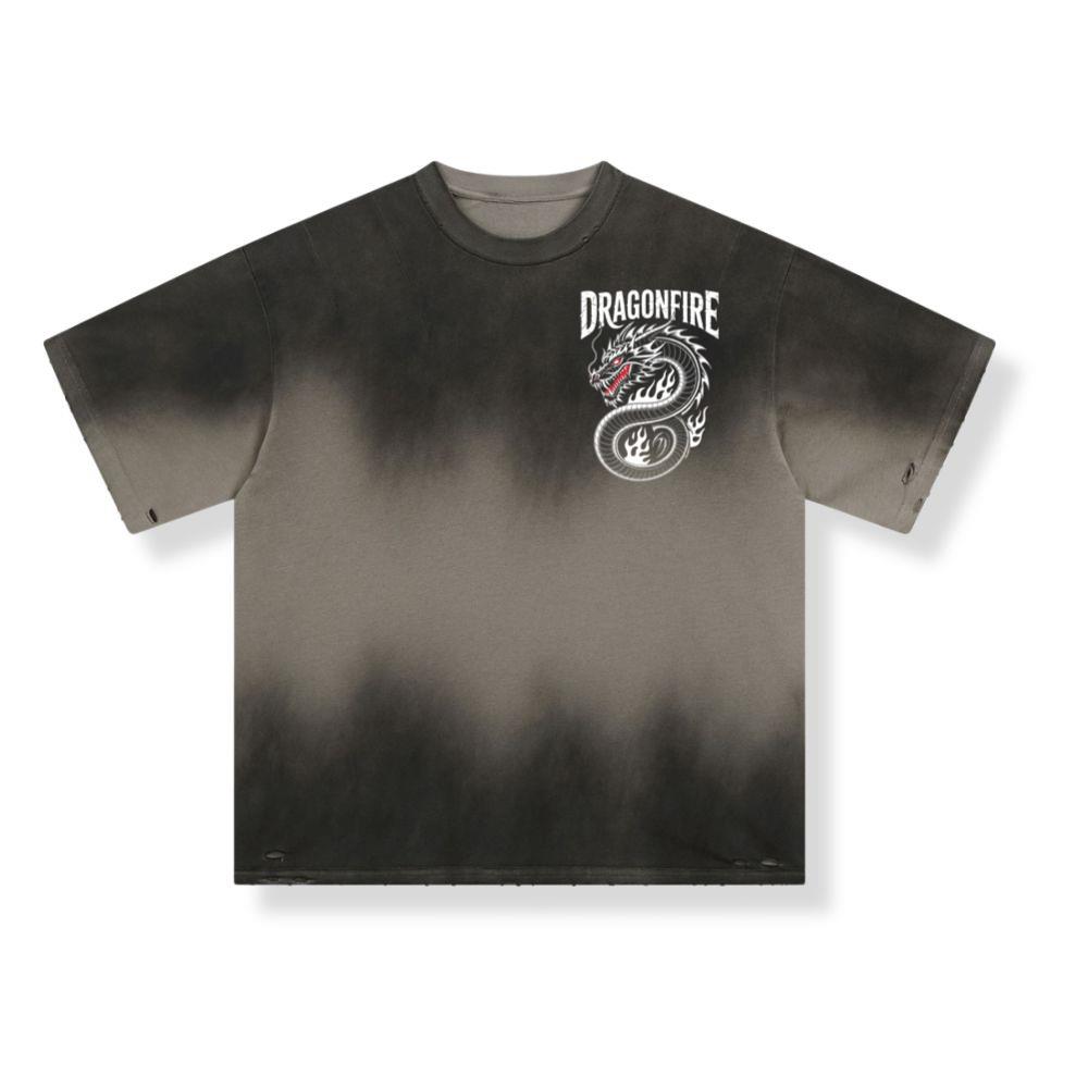 Dragonfire Legendary Chinese Dragon with Flames Graphic Design T-Shirt