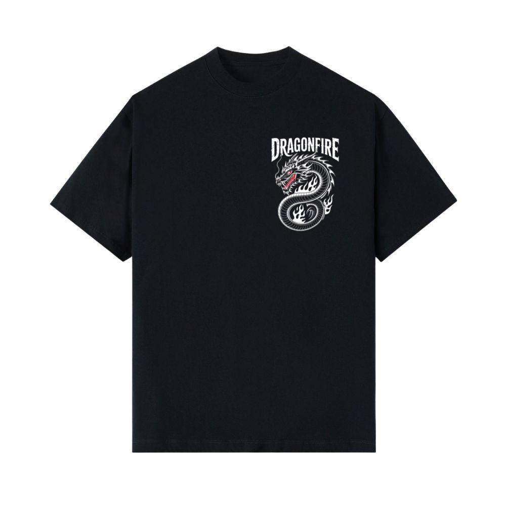 Dragonfire Legendary Chinese Dragon with Flames Graphic Design T-Shirts