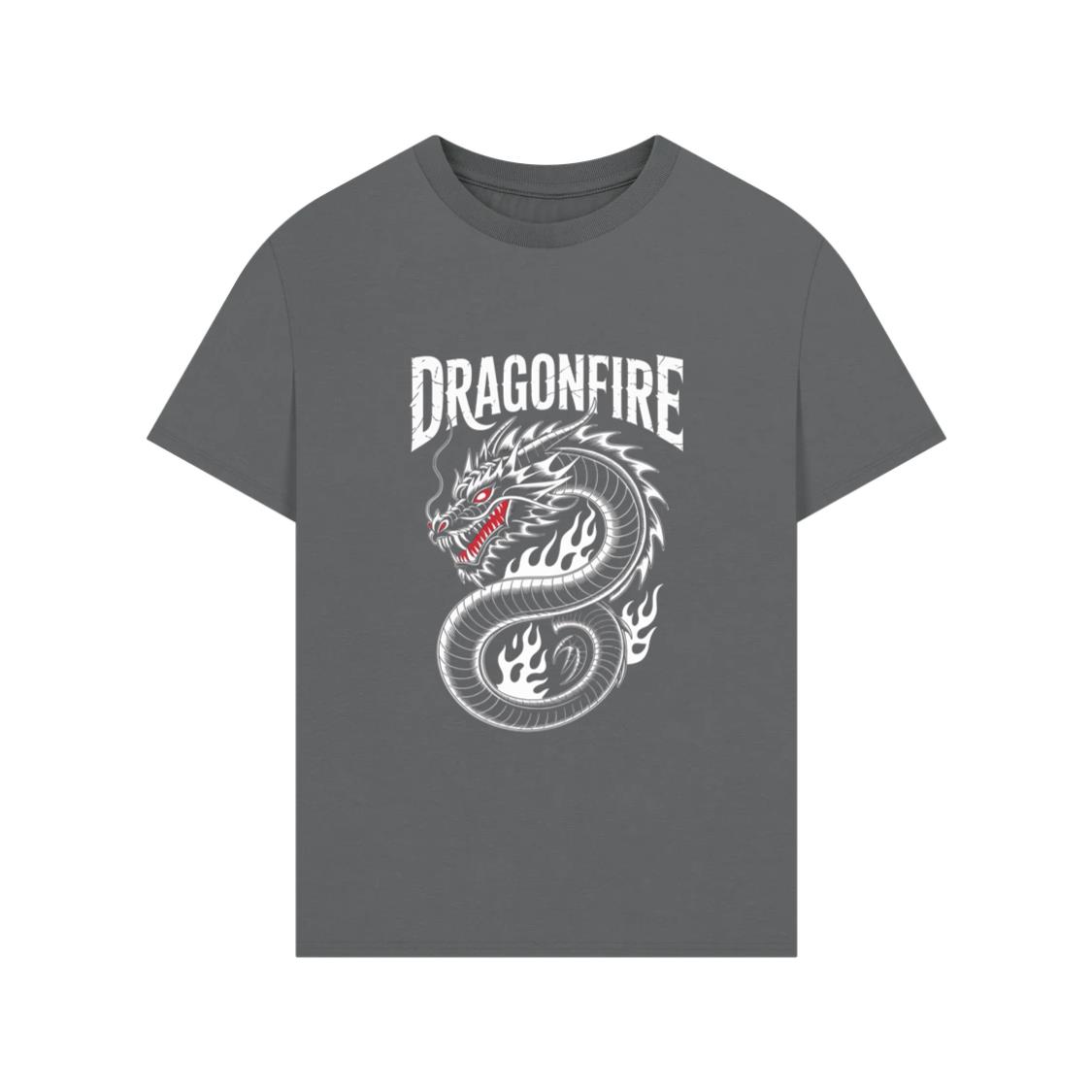 Dragonfire Legendary Chinese Dragon with Flames Graphic Design T-Shirts