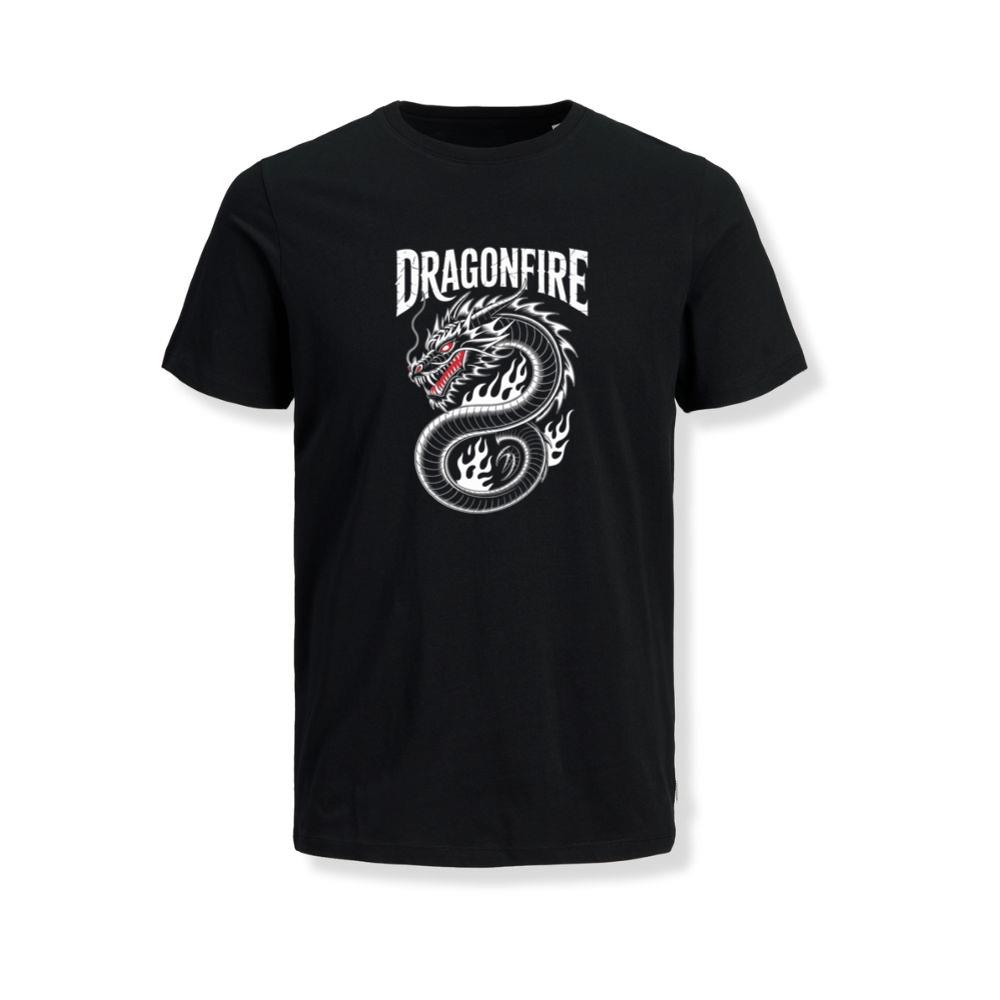 Dragonfire Legendary Chinese Dragon with Flames Graphic Design T-Shirts