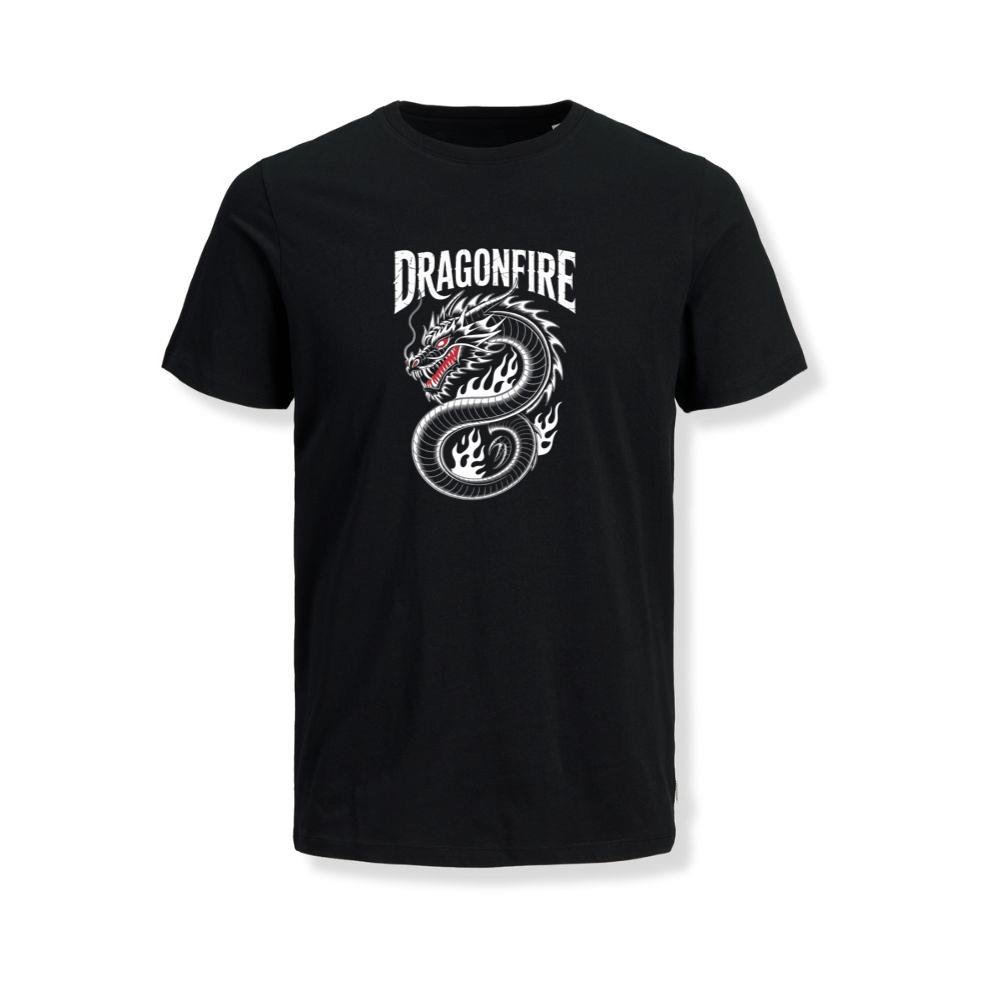 Dragonfire Legendary Chinese Dragon with Flames Graphic Design T-Shirts