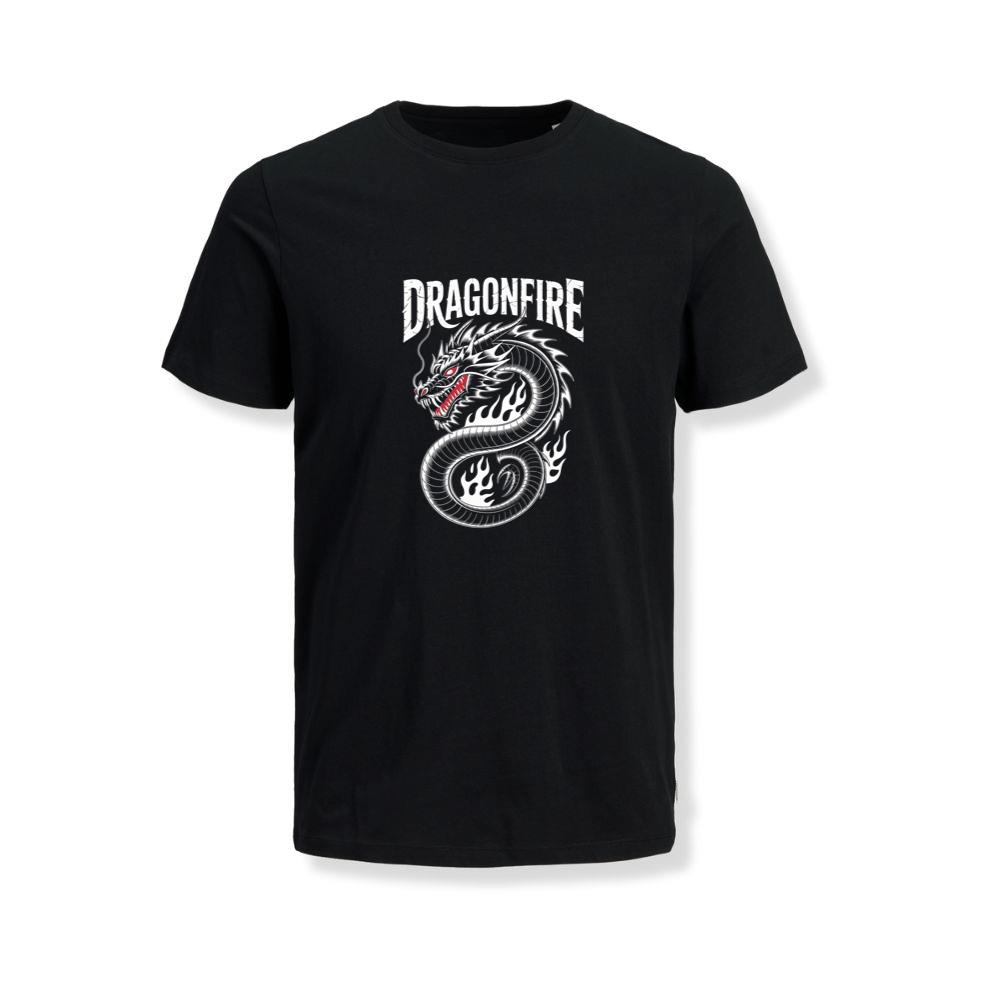 Dragonfire Legendary Chinese Dragon with Flames Graphic Design T-Shirts