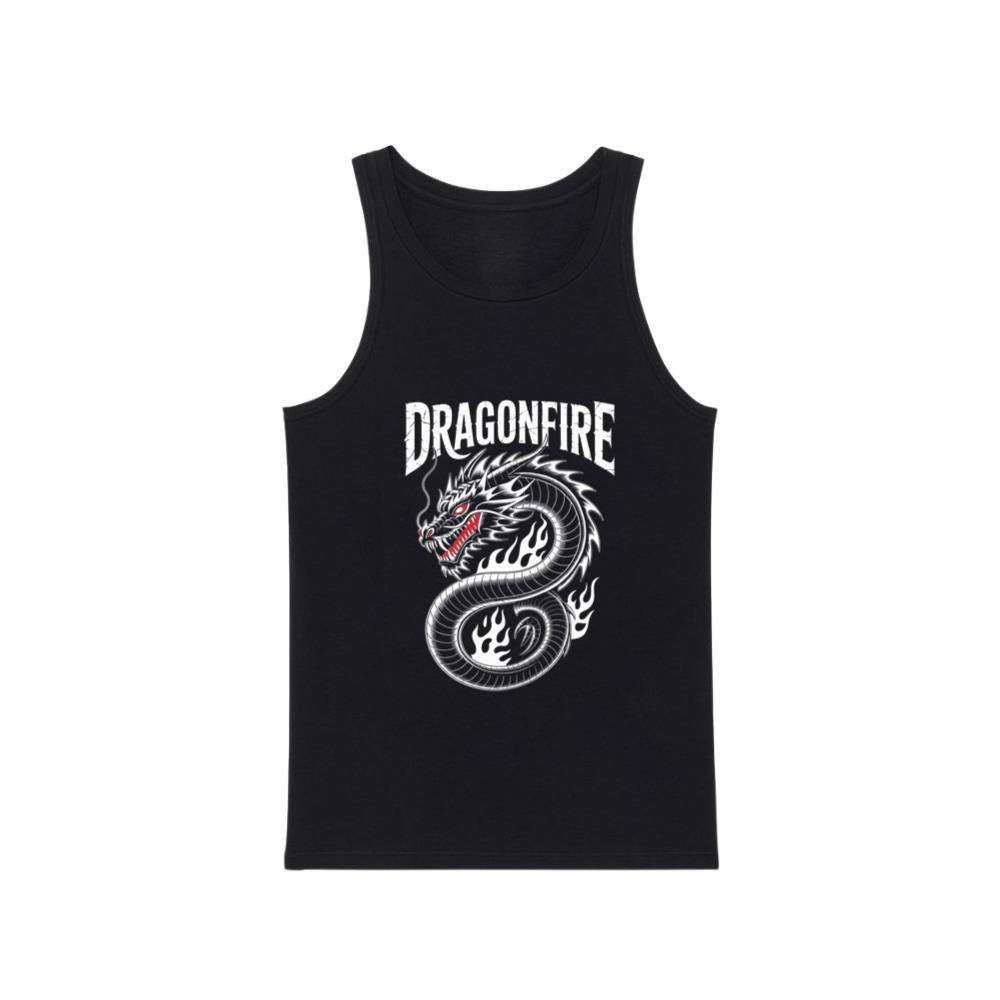 Dragonfire Legendary Chinese Dragon with Flames Graphic Design Tank Top