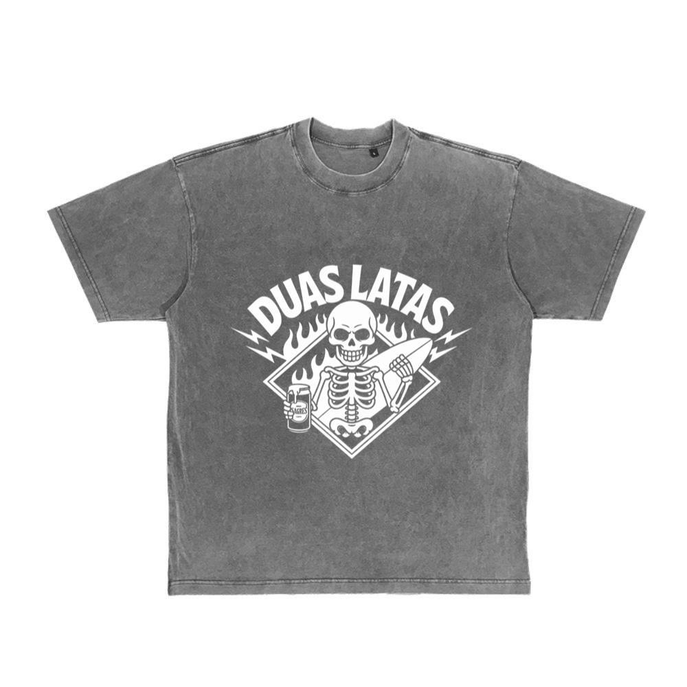 Duas Latas Skeleton Music Graphic T-Shirt
