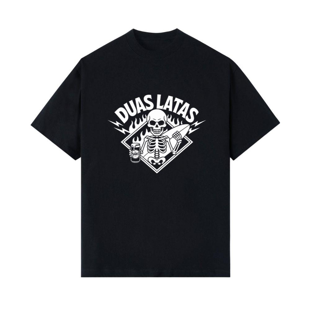 Duas Latas Skeleton Music Graphic T-Shirts