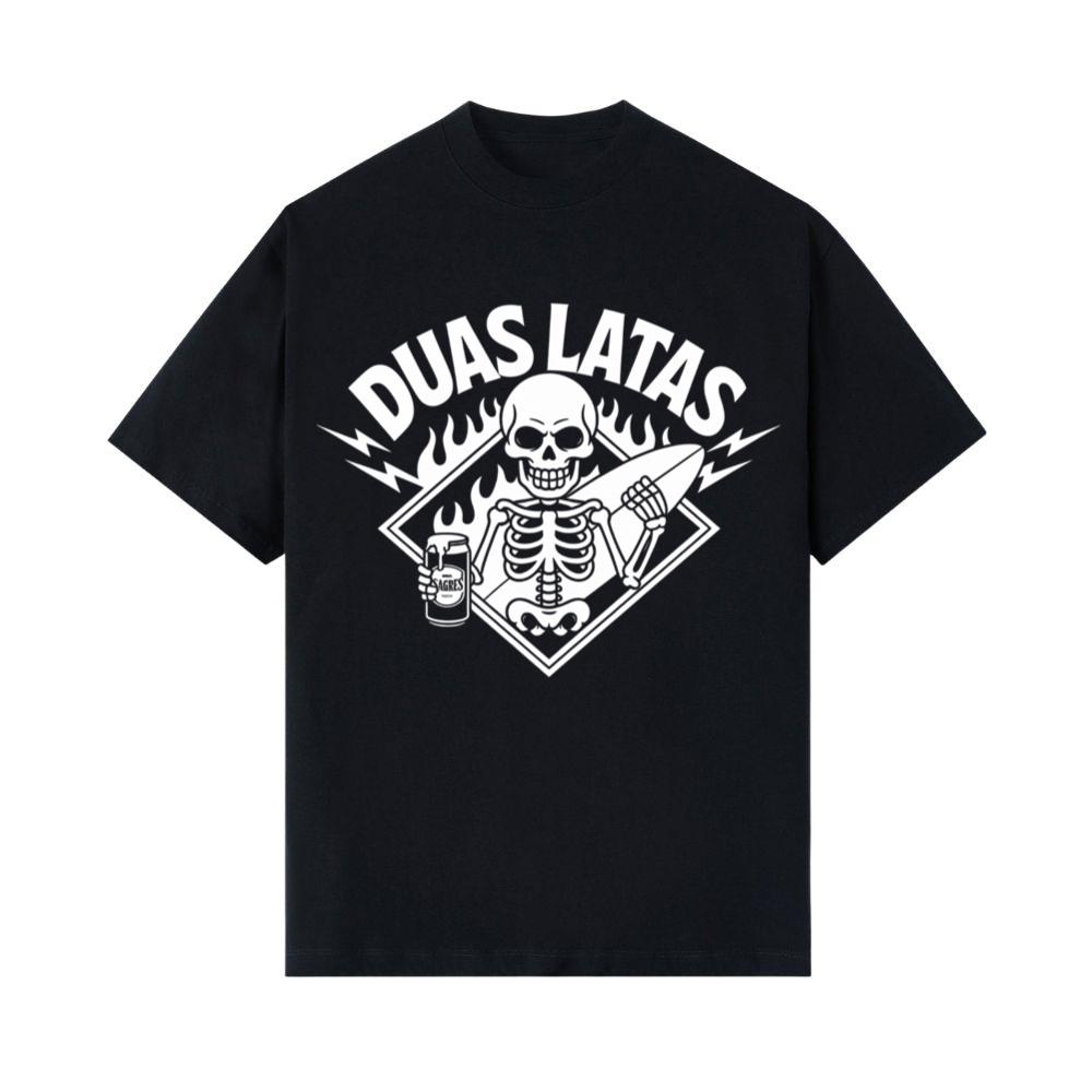 Duas Latas Skeleton Music Graphic T-Shirts