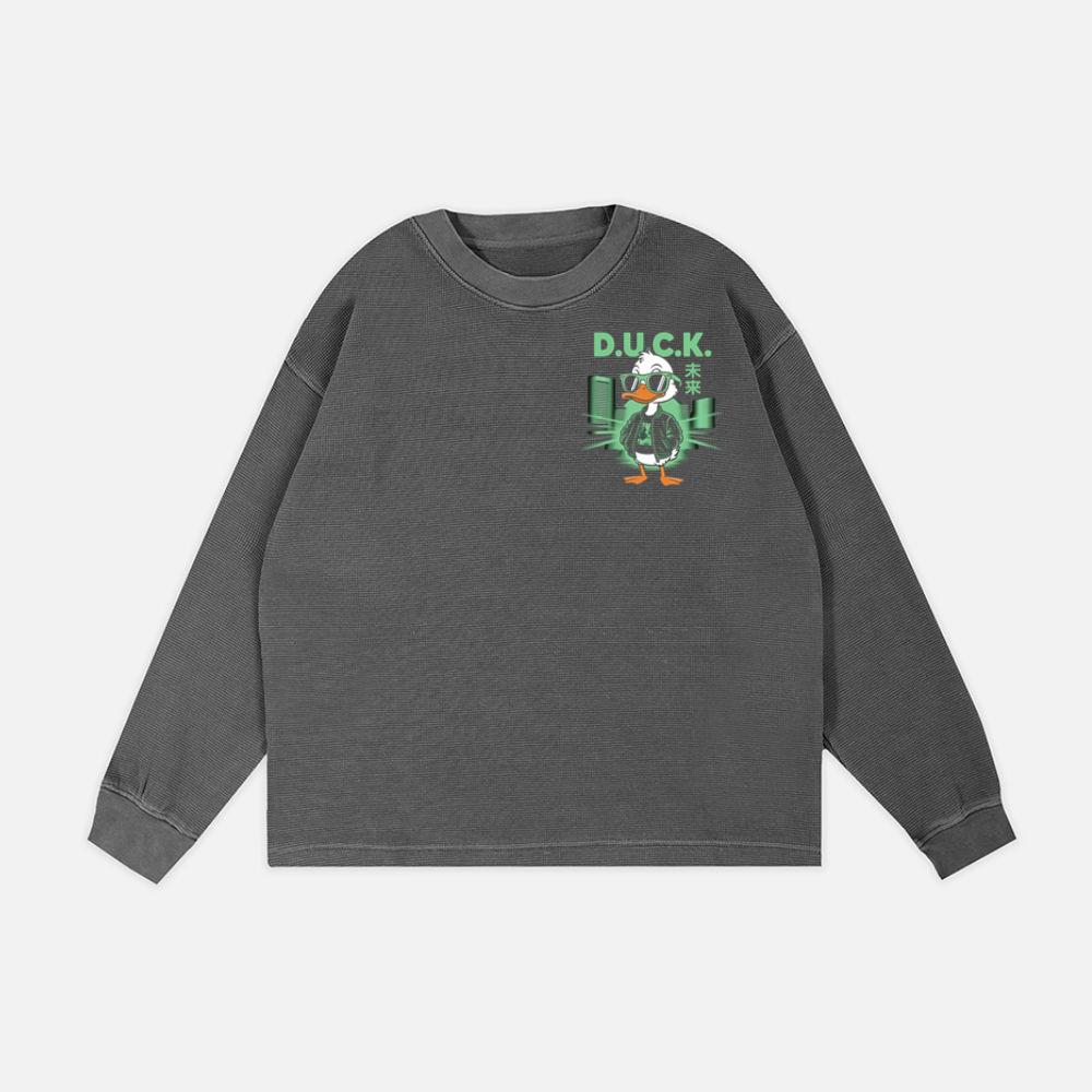 Duck Cool Streetwear Cartoon Character Sweatshirt - Image 2