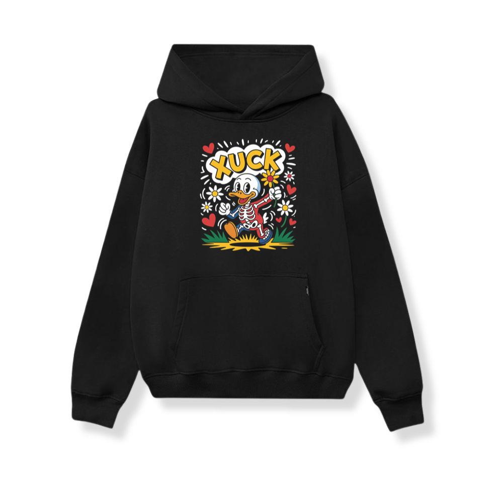 Duck Love Retro Cartoon Graphic Hoodie