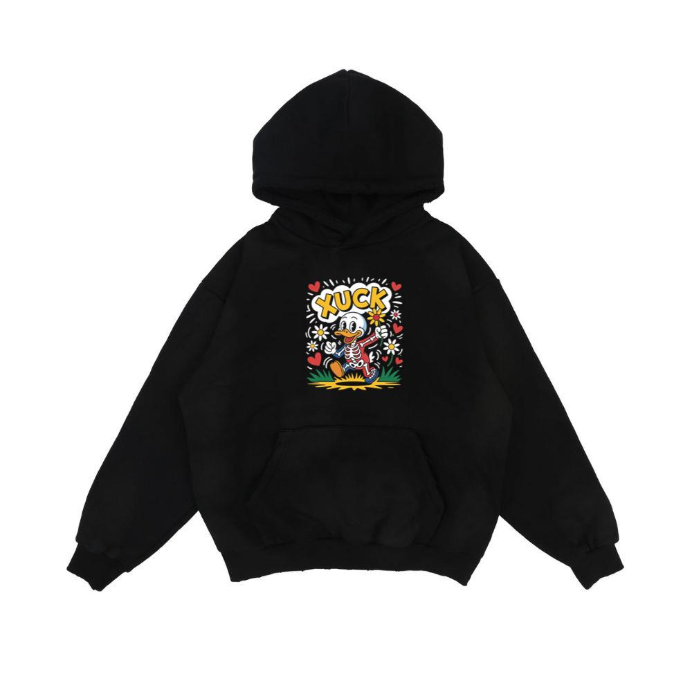 Duck Love Retro Cartoon Graphic Hoodie