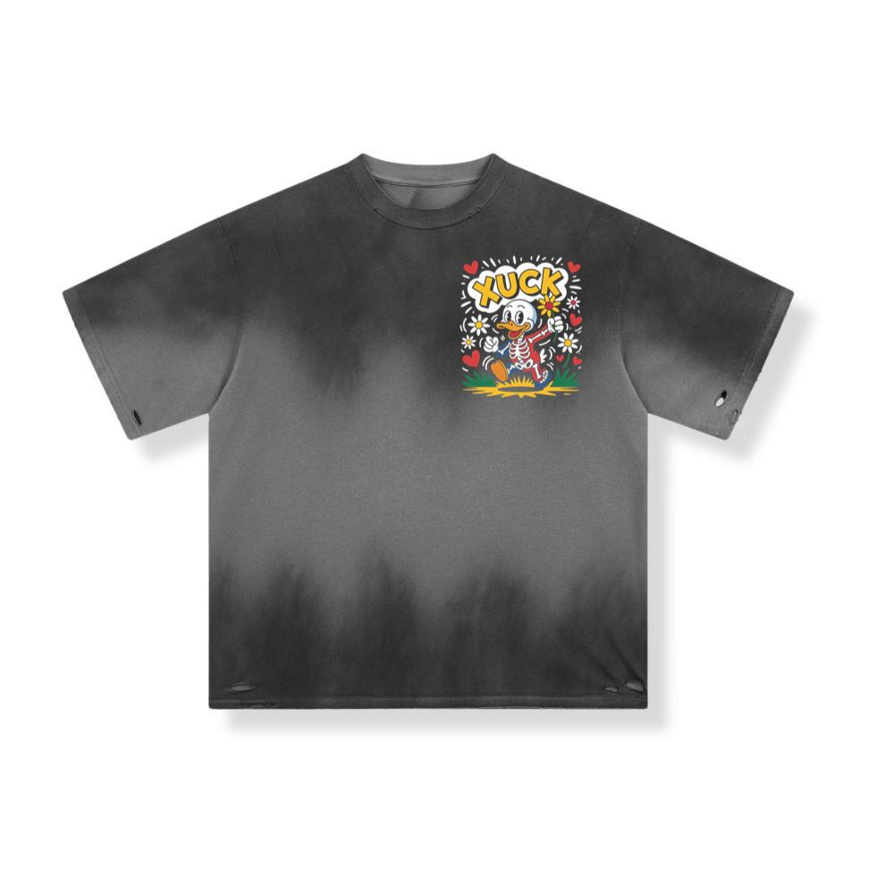 Duck Love Retro Cartoon Graphic T-Shirt - Image 4