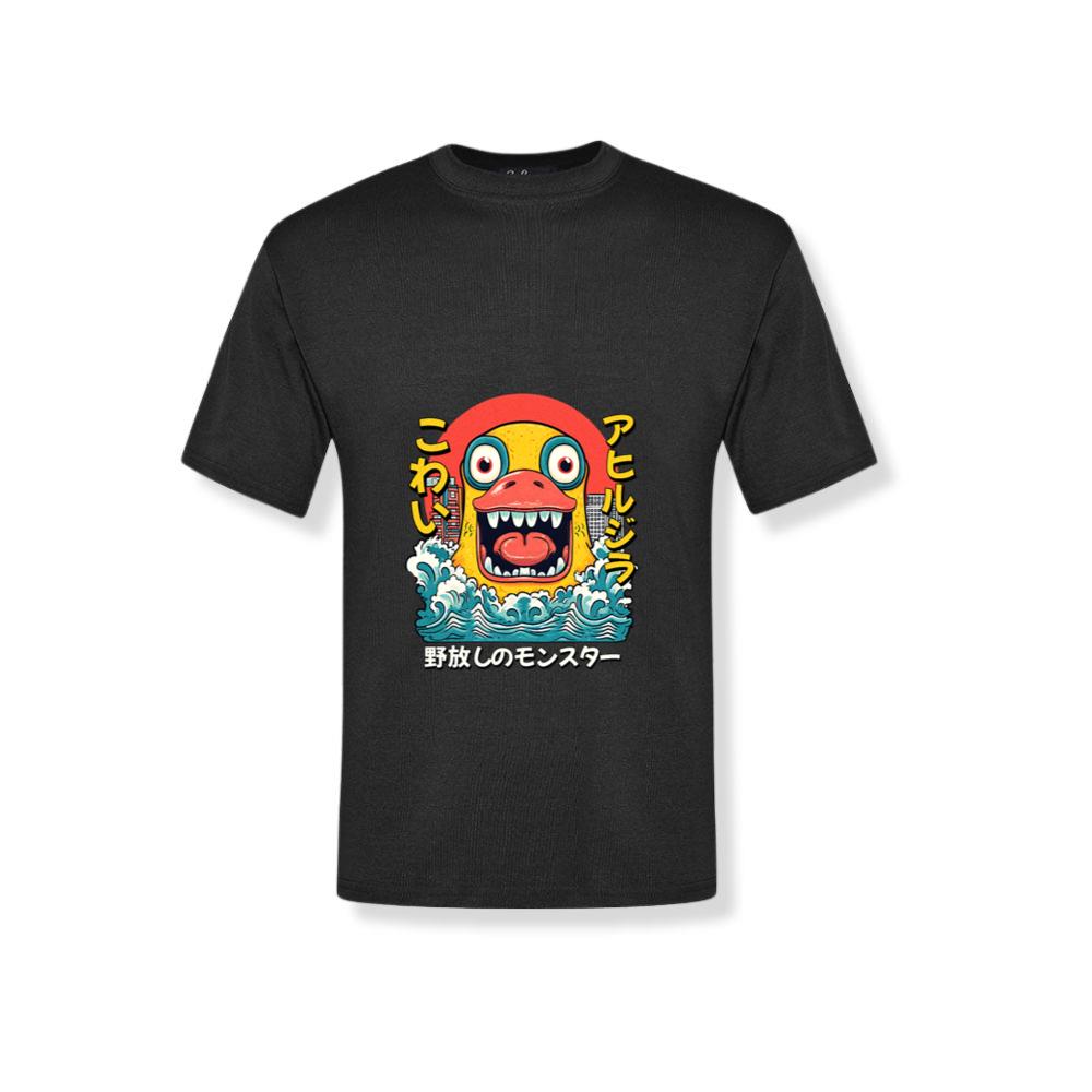 Duckzilla Monster Duck on The Loose Funny Japanese T-Shirts