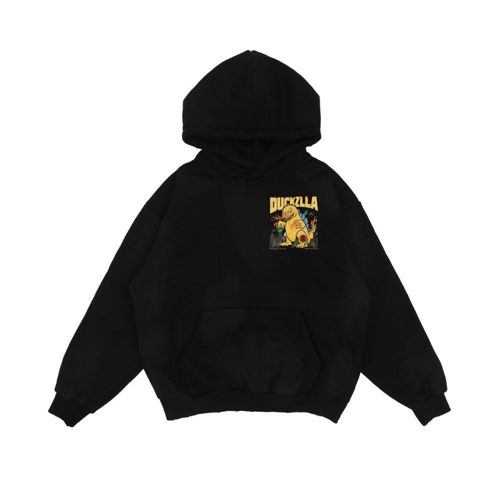 Duckzilla Monster Duck Retro Cartoon Design Hoodie
