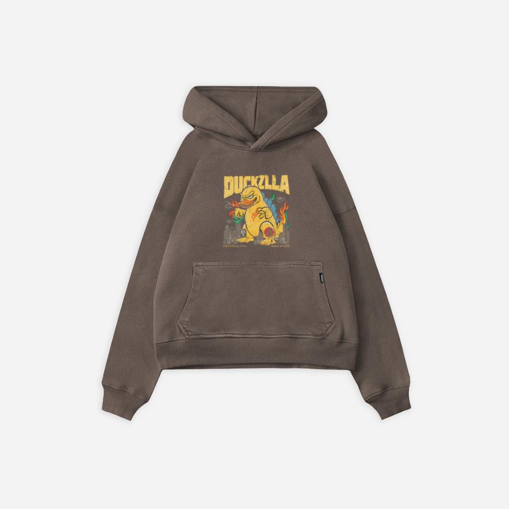 Duckzilla Monster Duck Retro Cartoon Design Hoodie