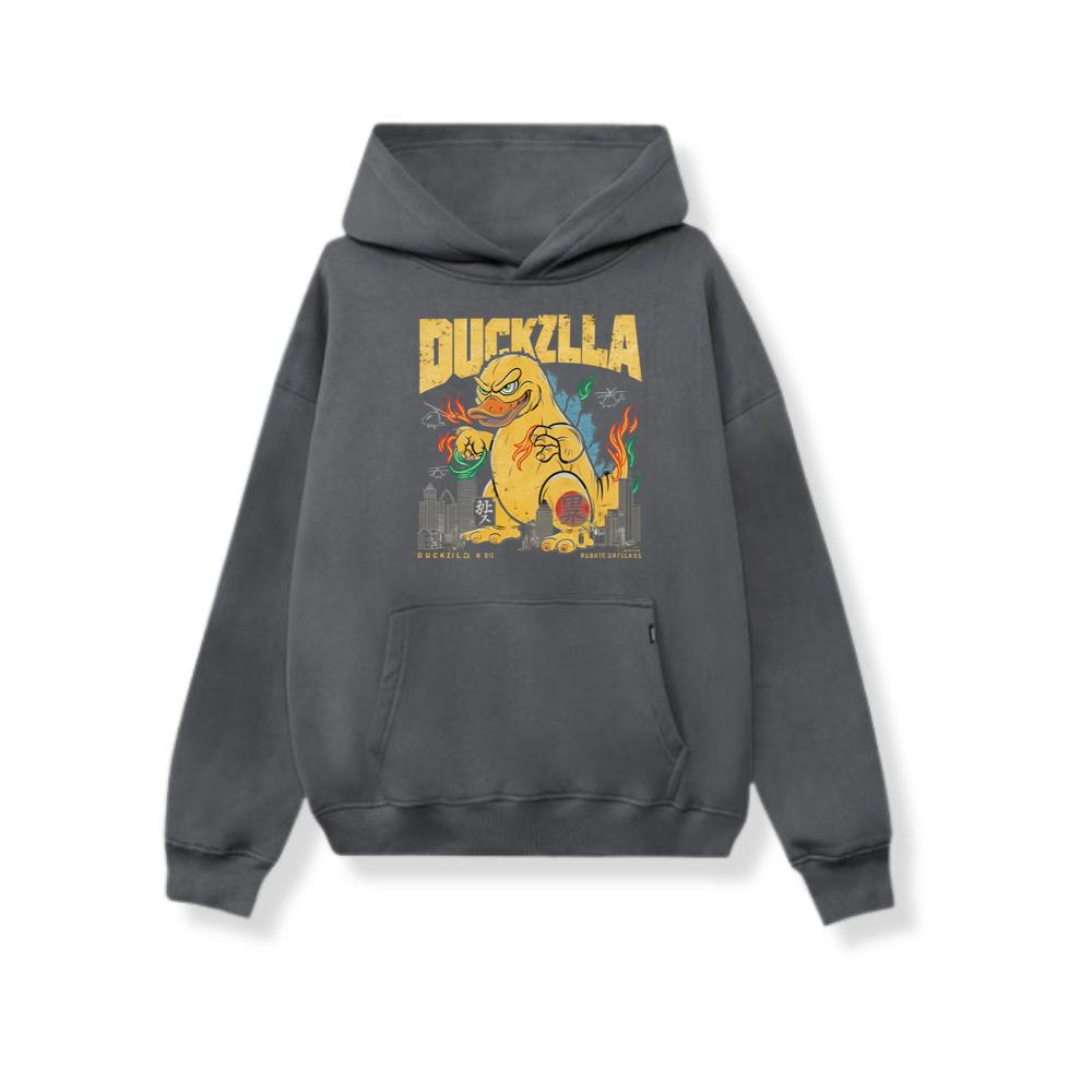 Duckzilla Monster Duck Retro Cartoon Design Hoodie Somoslasia