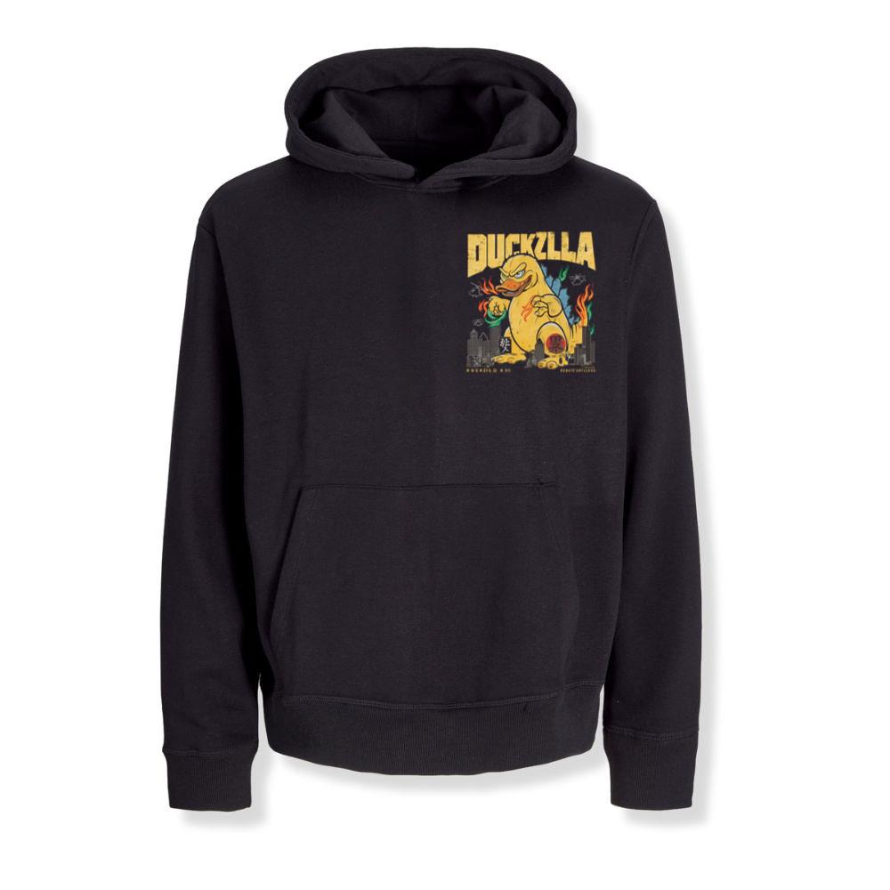 Duckzilla Monster Duck Retro Cartoon Design Hoodie Groovethink