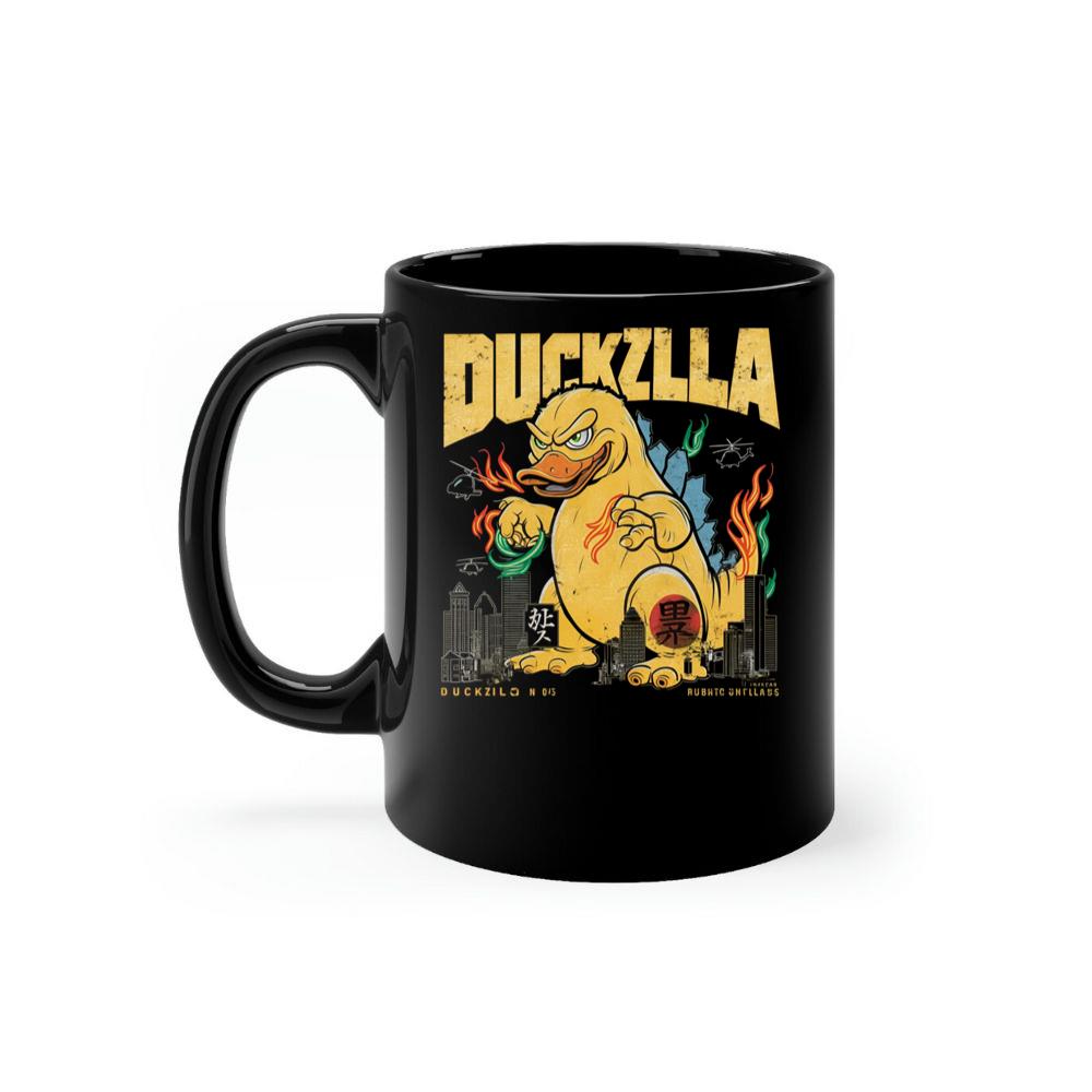 Duckzilla Monster Duck Retro Cartoon Design Mug