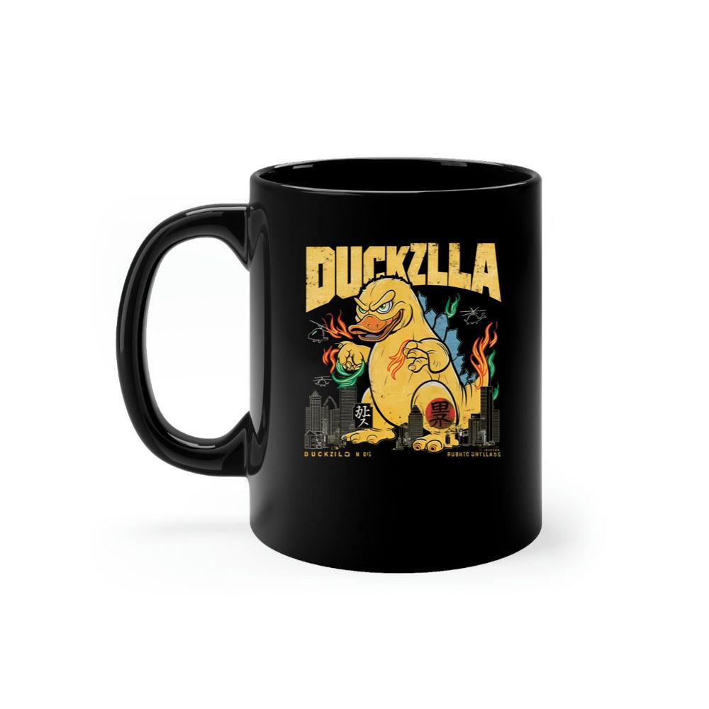 Duckzilla Monster Duck Retro Cartoon Design Mug