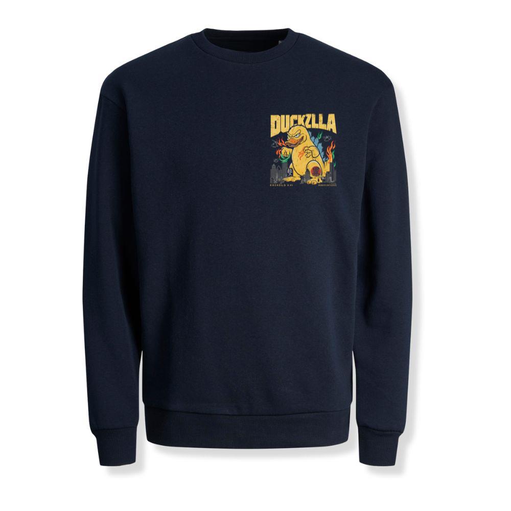 Duckzilla Monster Duck Retro Cartoon Design Sweatshirt