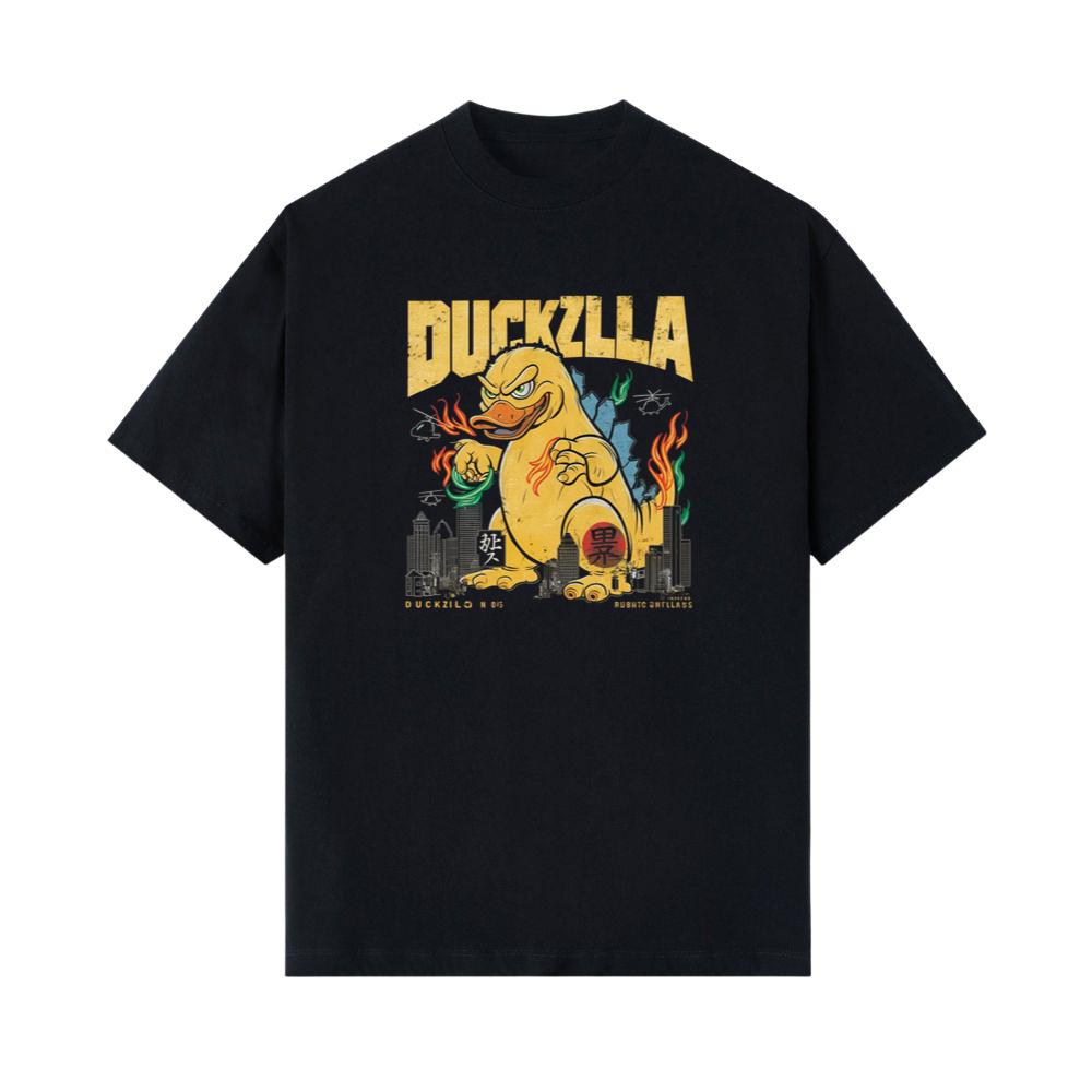 Duckzilla Monster Duck Retro Cartoon Design T-Shirt