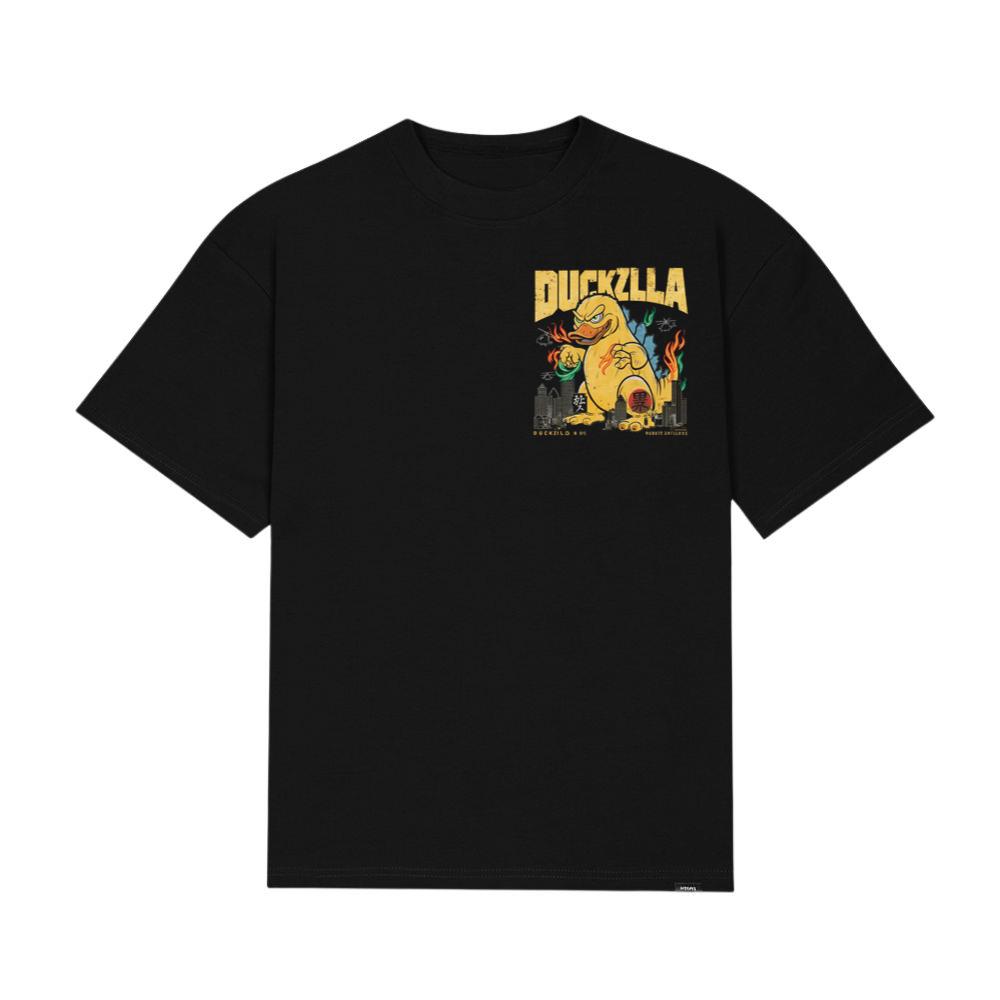 Duckzilla Monster Duck Retro Cartoon Design T-Shirt