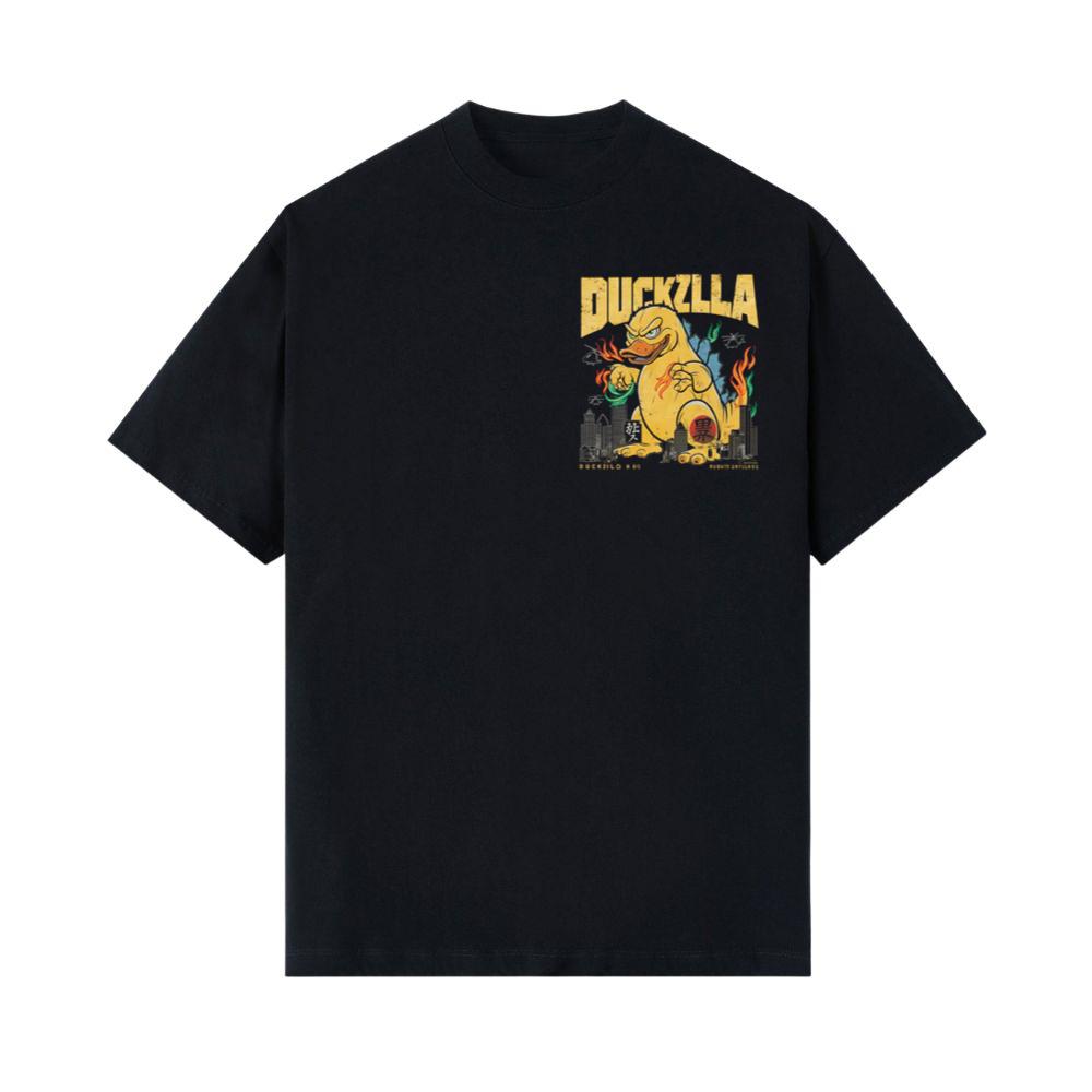 Duckzilla Monster Duck Retro Cartoon Design T-Shirt