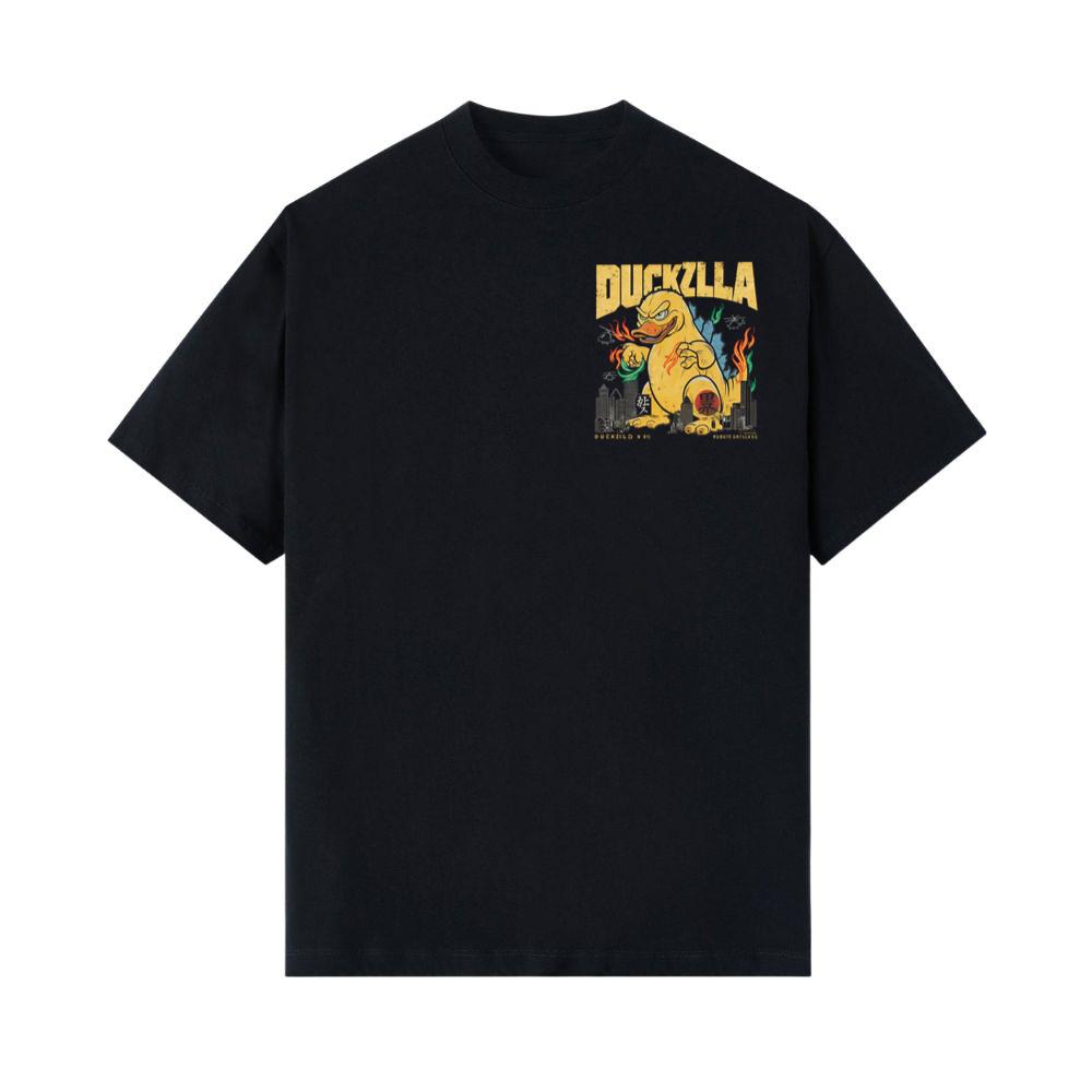 Duckzilla Monster Duck Retro Cartoon Design T-Shirt